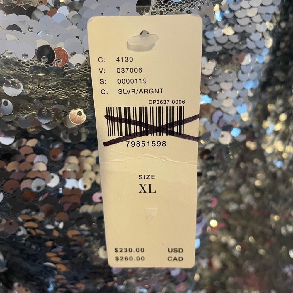 NWT Maeve XL one shoulder silver sequin gown dress from Anthropologie - Picture 10 of 15